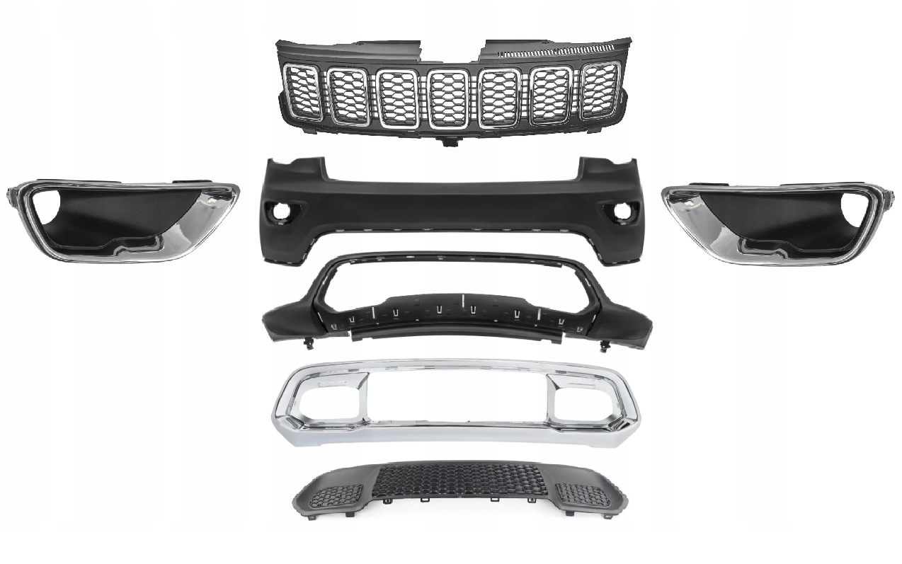 ZDERZAK KOMPETNY PRZÓD CHROM JEEP GRAND CHEROKEE WK2 2017 2018 2019 2020 2021