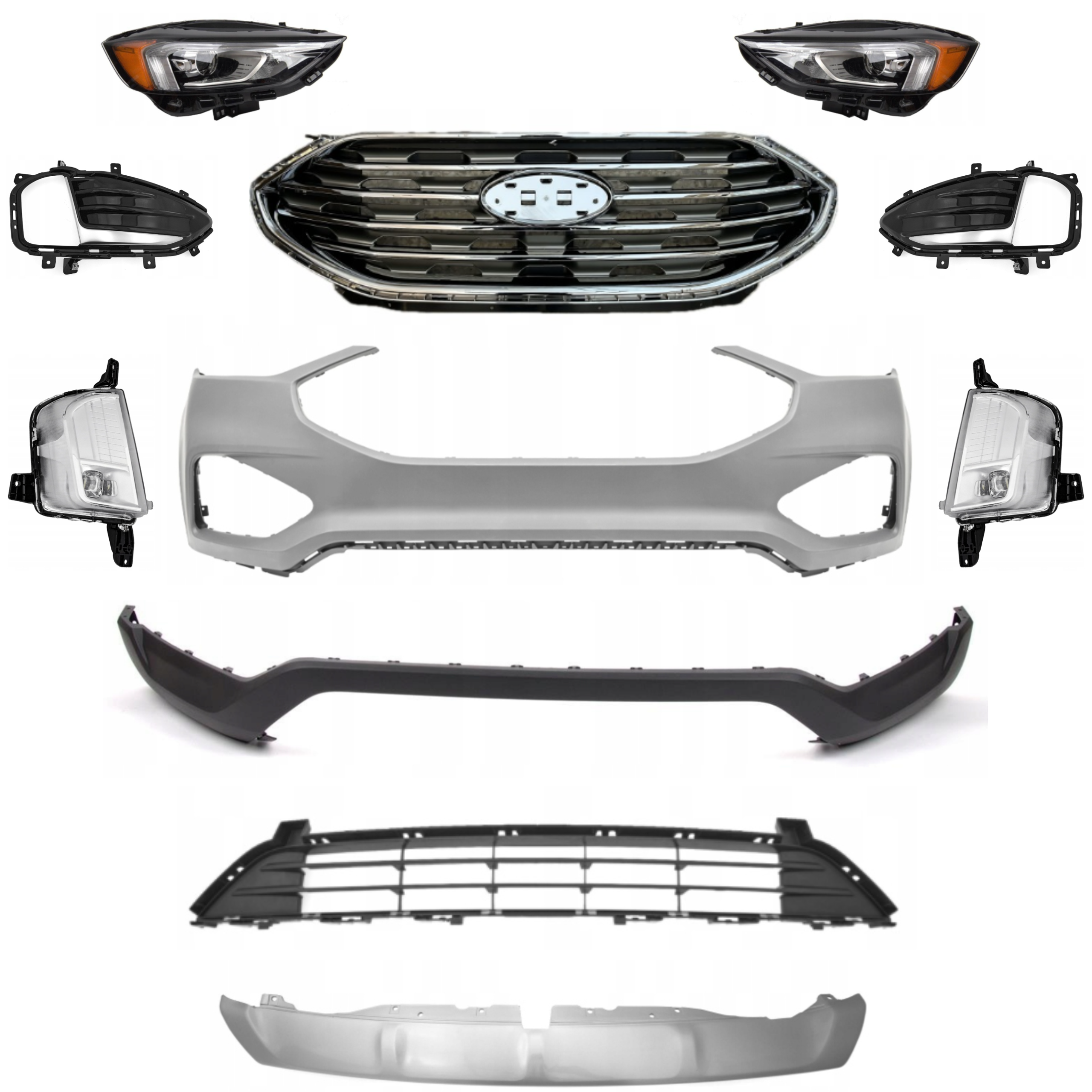ZDERZAK LAMPY LED KOMPLETNY PRZÓD FORD EDGE 2019 2020 2021 2022 2023 2024
